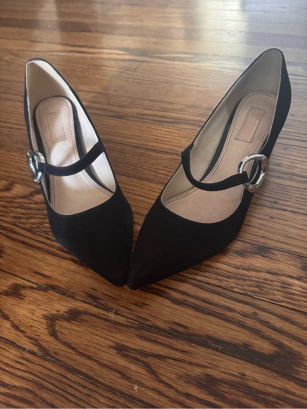 Black Suede Pointed-Toe Mary Jane heel - Picture 3 of 11